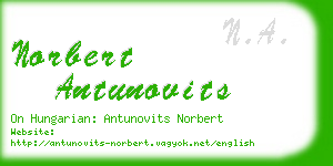 norbert antunovits business card